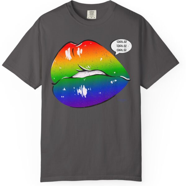 Lips Girls! Girls! Girls! 💋🏳️‍🌈 Premium Lesbian Pride T-Shirt! 👭✨- Unisex Garment-Dyed T-shirt Comfort Colors 1717 - Image 13