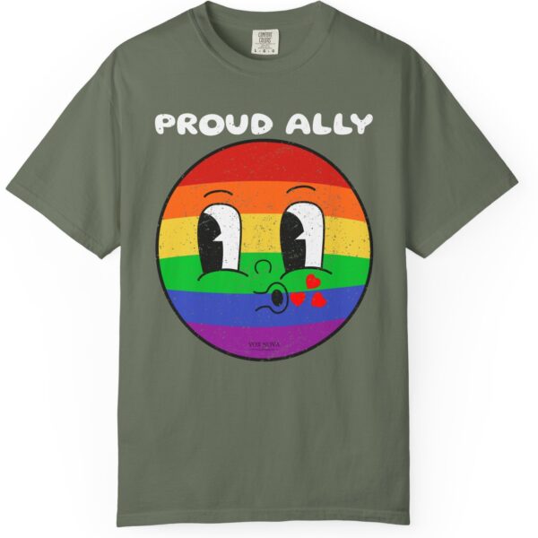 Kissy Face Proud Ally 💖🌈 Premium Unisex T-Shirt! 😘✨ Distressed look and Feel - Unisex Garment-Dyed T-shirt Comfort Colors 1717 - Image 14