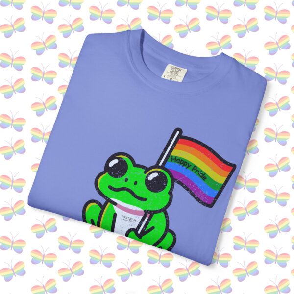 Cute Happy Pride Frog 🐸🏳️‍🌈 Distressed Retro Premium Tee 💖 - Unisex Garment-Dyed T-shirt Vintage Look And Feel Printed On Super Soft Comfy Comfort Colors 1717 Tee - Image 6