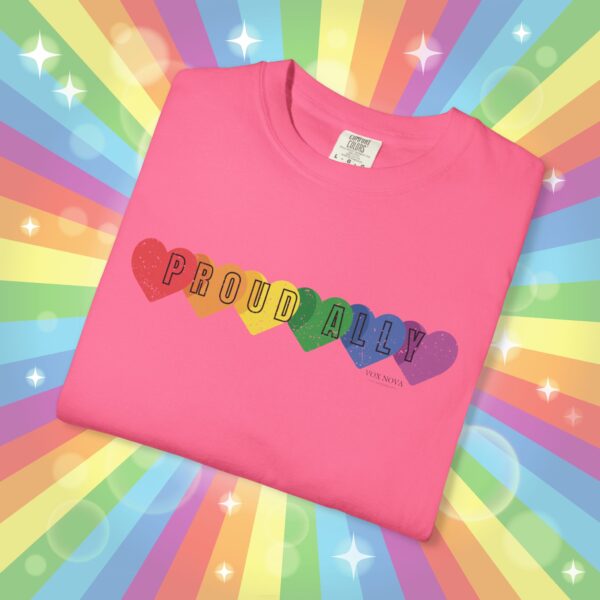 PROUD ALLY Premium Tee 🌈❤️🧡💛💚💙💜 Distressed Retro Look & Feel - Unisex Garment-Dyed T-shirt - Image 36