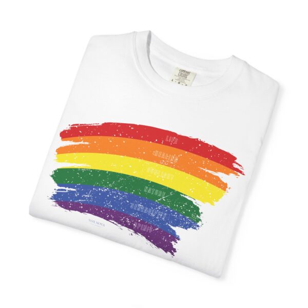 Rainbow Pride Colors Meanings Paint Stroke Premium Tee 🌈❤️🧡💛💚💙💜✨ - Unisex Garment-Dyed T-shirt Distressed Look and Vintage Feel on Super Soft Comfort Colors 1717 - Image 8