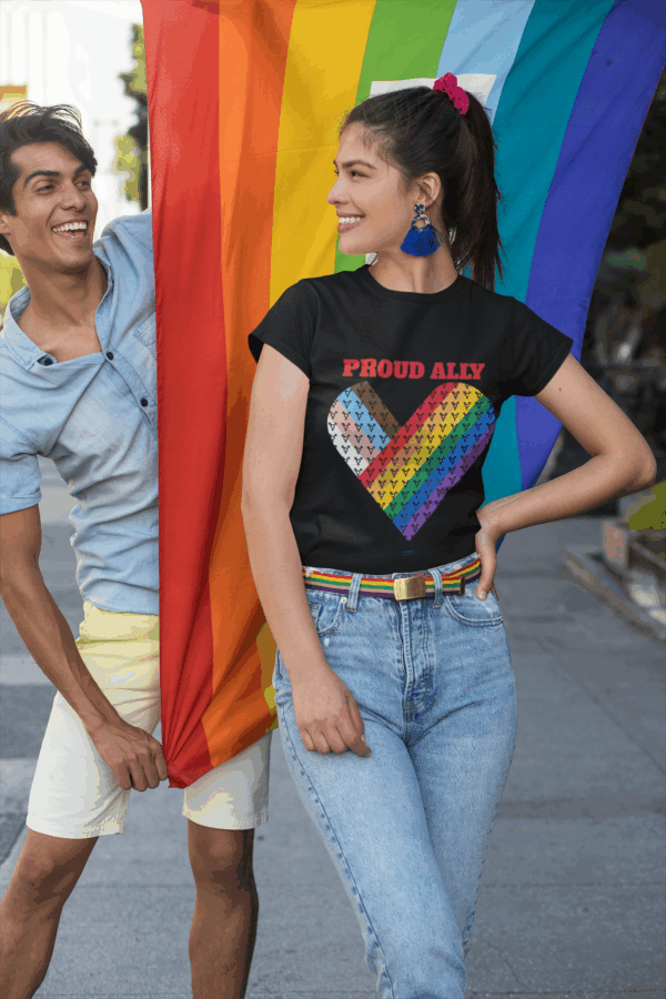 Proud Ally Progress Pride Heart Flag Inclusive Premium Tee 🏳️‍🌈❤️‍🔥- Heart Transgender & LGBTQ+ & Marginalized With trans-male-female sign Unisex Softstyle T-Shirt - Image 23