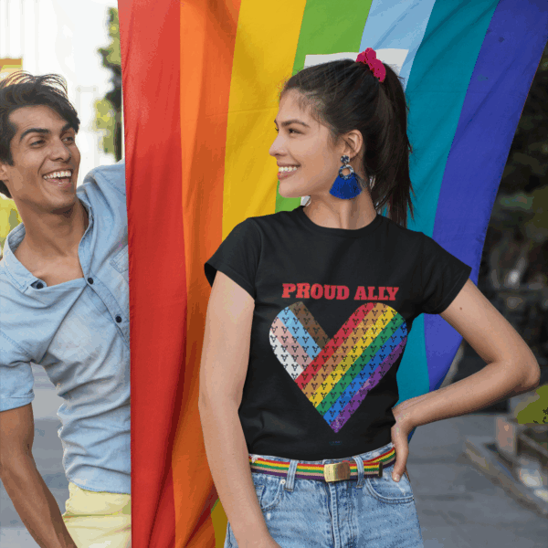 Proud Ally Progress Pride Heart Flag Inclusive Premium Tee 🏳️‍🌈❤️‍🔥- Heart Transgender & LGBTQ+ & Marginalized With trans-male-female sign Unisex Softstyle T-Shirt - Image 24