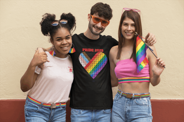 Progress Pride 2025 Heart Flag Inclusive Premium Tee 🏳️‍🌈❤️‍🔥- Heart Transgender & LGBTQ+ & Marginalized With trans-male-female sign Unisex Softstyle T-Shirt - Image 28