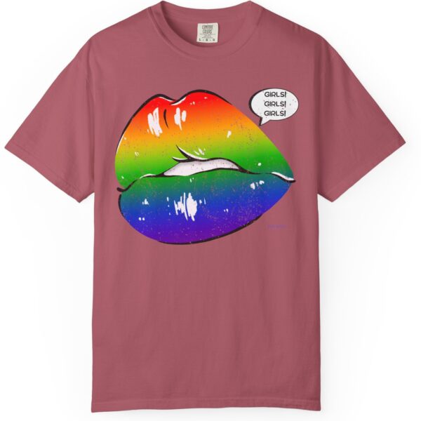 Lips Girls! Girls! Girls! 💋🏳️‍🌈 Premium Lesbian Pride T-Shirt! 👭✨- Unisex Garment-Dyed T-shirt Comfort Colors 1717 - Image 16
