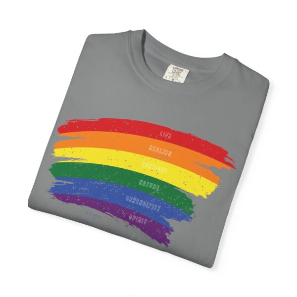 Rainbow Pride Colors Meanings Paint Stroke Premium Tee 🌈❤️🧡💛💚💙💜✨ - Unisex Garment-Dyed T-shirt Distressed Look and Vintage Feel on Super Soft Comfort Colors 1717 - Image 12