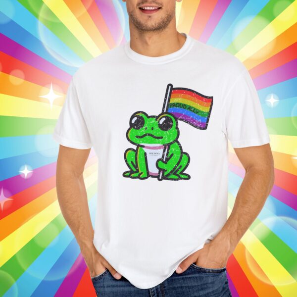 Cute Proud Ally Frog 🐸🏳️‍🌈 Distressed Retro Premium Tee 💖 - Unisex Garment-Dyed T-shirt Vintage Look And Feel Printed On Super Soft Comfy Comfort Colors 1717 Tee - Image 5