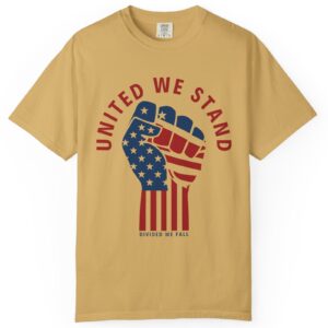 United We Stand USA Fist ✊ - Unisex Garment-Dyed T-shirt