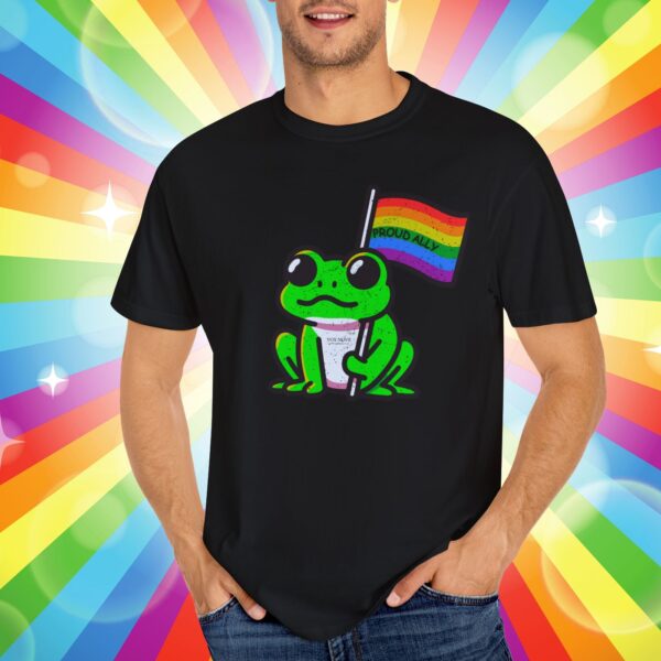 Cute Proud Ally Frog 🐸🏳️‍🌈 Distressed Retro Premium Tee 💖 - Unisex Garment-Dyed T-shirt Vintage Look And Feel Printed On Super Soft Comfy Comfort Colors 1717 Tee - Image 13