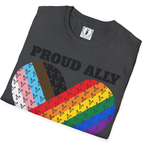Proud Ally Progress Pride Heart Flag Inclusive Premium Tee 🏳️‍🌈❤️‍🔥- Heart Transgender & LGBTQ+ & Marginalized With trans-male-female sign Unisex Softstyle T-Shirt - Image 14