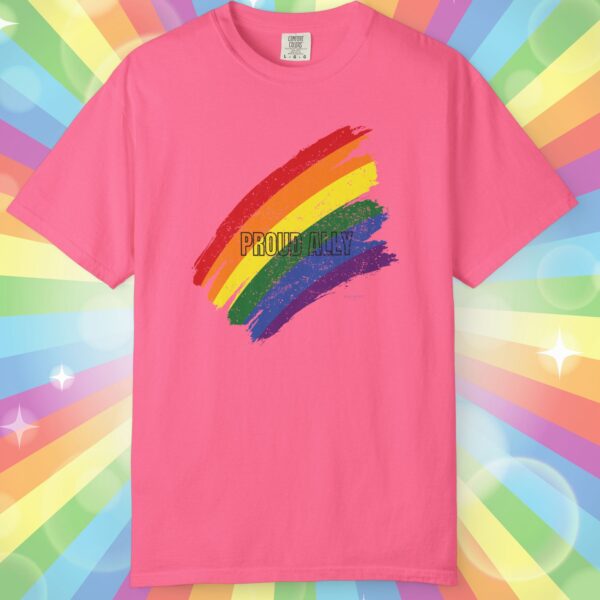 Paint Stroke Rainbow PROUD ALLY Premium Tee 🌈❤️🧡💛💚💙💜✨ - Unisex Garment-Dyed T-shirt Distressed Look and Vintage Feel on Super Soft Comfort Colors 1717 - Image 23