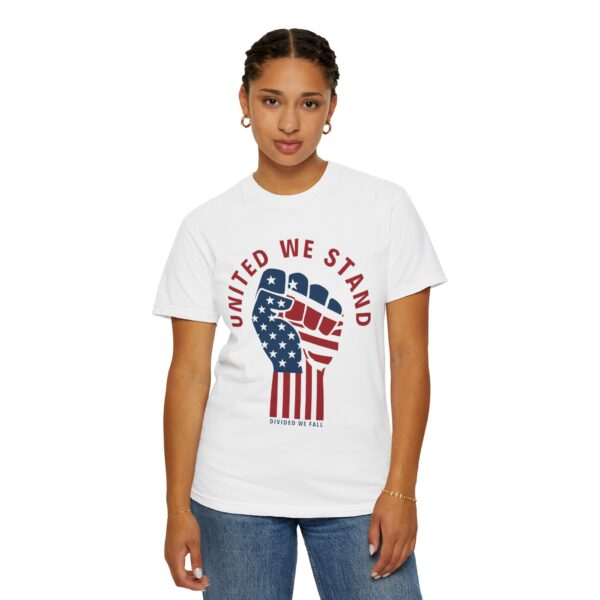 United We Stand USA Fist ✊ - Unisex Garment-Dyed T-shirt - Image 3