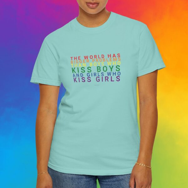 The World Has Bigger Problems Premium Tee 🏳️‍🌈❤️🧡💛💚💙💜 - Unisex Garment-Dyed T-shirt Vintage Look and Feel Comfort Colors 1717 - Image 9