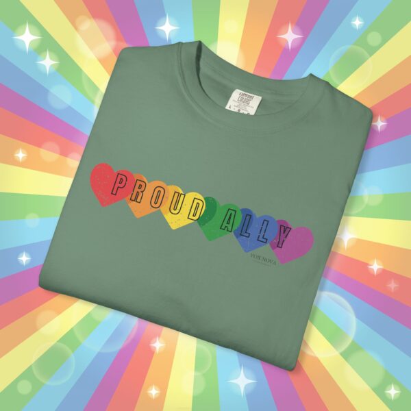 PROUD ALLY Premium Tee 🌈❤️🧡💛💚💙💜 Distressed Retro Look & Feel - Unisex Garment-Dyed T-shirt - Image 17