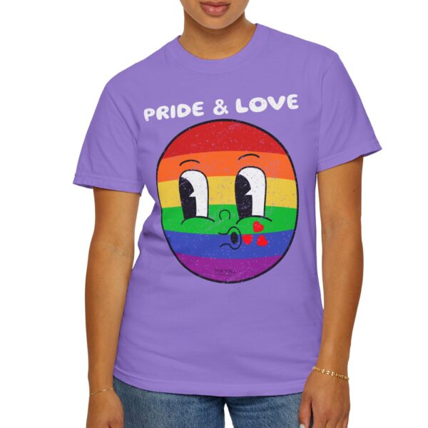 Kissy Face Pride & Love 💖🌈 Premium Unisex T-Shirt! 😘✨ Distressed look and Feel - Unisex Garment-Dyed T-shirt Comfort Colors 1717 - Image 4