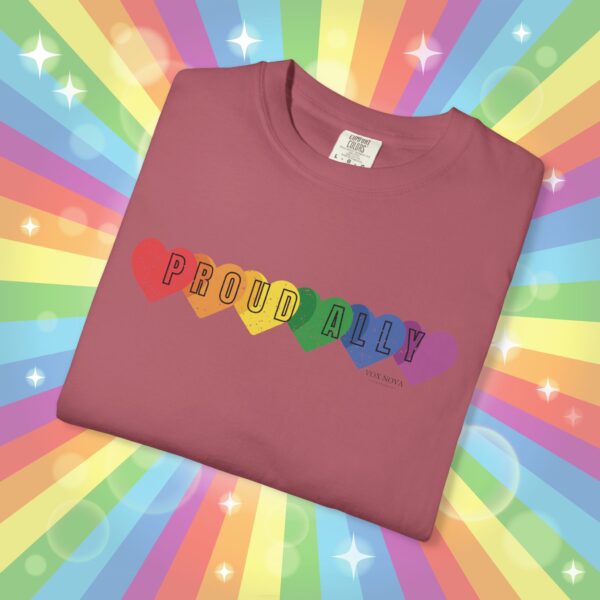PROUD ALLY Premium Tee 🌈❤️🧡💛💚💙💜 Distressed Retro Look & Feel - Unisex Garment-Dyed T-shirt - Image 39