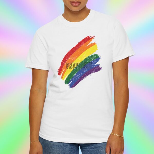 Paint Stroke Rainbow PROUD ALLY Premium Tee 🌈❤️🧡💛💚💙💜✨ - Unisex Garment-Dyed T-shirt Distressed Look and Vintage Feel on Super Soft Comfort Colors 1717 - Image 10