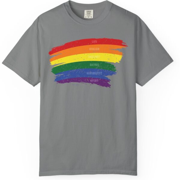 Rainbow Pride Colors Meanings Paint Stroke Premium Tee 🌈❤️🧡💛💚💙💜✨ - Unisex Garment-Dyed T-shirt Distressed Look and Vintage Feel on Super Soft Comfort Colors 1717 - Image 11