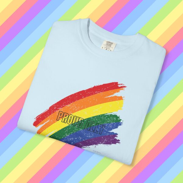 Paint Stroke Rainbow PROUD ALLY Premium Tee 🌈❤️🧡💛💚💙💜✨ - Unisex Garment-Dyed T-shirt Distressed Look and Vintage Feel on Super Soft Comfort Colors 1717 - Image 16