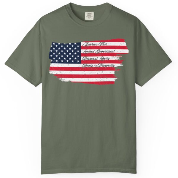 America First Limited Government Personal Liberty  Peace & Prosperity☮️🗽- Distressed Look and Feel Design Unisex Garment-Dyed T-shirt Statement Premium Comfort Colors 1717 Tee - Image 12