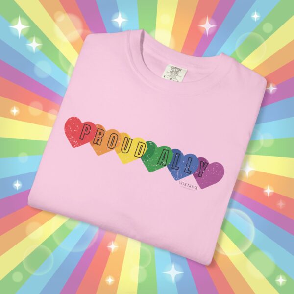 PROUD ALLY Premium Tee 🌈❤️🧡💛💚💙💜 Distressed Retro Look & Feel - Unisex Garment-Dyed T-shirt - Image 33
