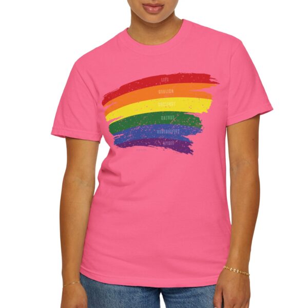 Rainbow Pride Colors Meanings Paint Stroke Premium Tee 🌈❤️🧡💛💚💙💜✨ - Unisex Garment-Dyed T-shirt Distressed Look and Vintage Feel on Super Soft Comfort Colors 1717 - Image 25