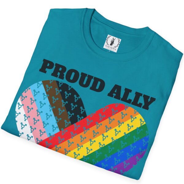 Proud Ally Progress Pride Heart Flag Inclusive Premium Tee 🏳️‍🌈❤️‍🔥- Heart Transgender & LGBTQ+ & Marginalized With trans-male-female sign Unisex Softstyle T-Shirt - Image 16