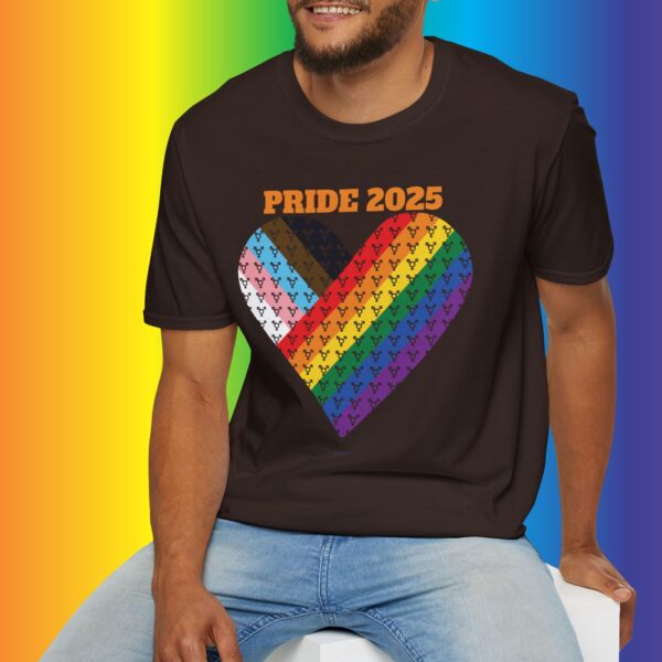 Progress Pride 2025 Heart Flag Inclusive Premium Tee 🏳️‍🌈❤️‍🔥- Heart Transgender & LGBTQ+ & Marginalized With trans-male-female sign Unisex Softstyle T-Shirt - Image 15
