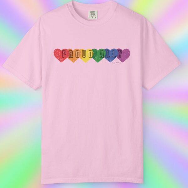 PROUD ALLY Premium Tee 🌈❤️🧡💛💚💙💜 Distressed Retro Look & Feel - Unisex Garment-Dyed T-shirt - Image 32