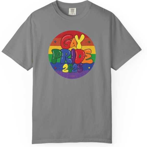 Gay Pride 2025 Bubble Font Premium T-Shirt 🎉🏳️‍🌈 - Unisex Garment-Dyed T-shirt Printed On Comfort Colors 1717 Tee - Image 9