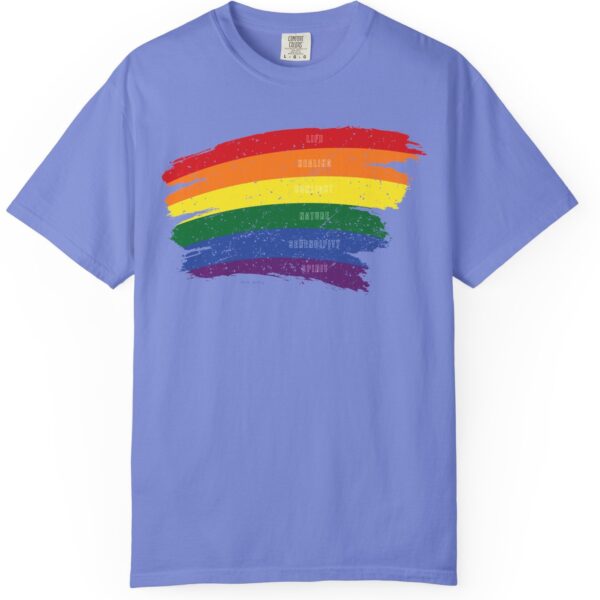 Rainbow Pride Colors Meanings Paint Stroke Premium Tee 🌈❤️🧡💛💚💙💜✨ - Unisex Garment-Dyed T-shirt Distressed Look and Vintage Feel on Super Soft Comfort Colors 1717 - Image 17