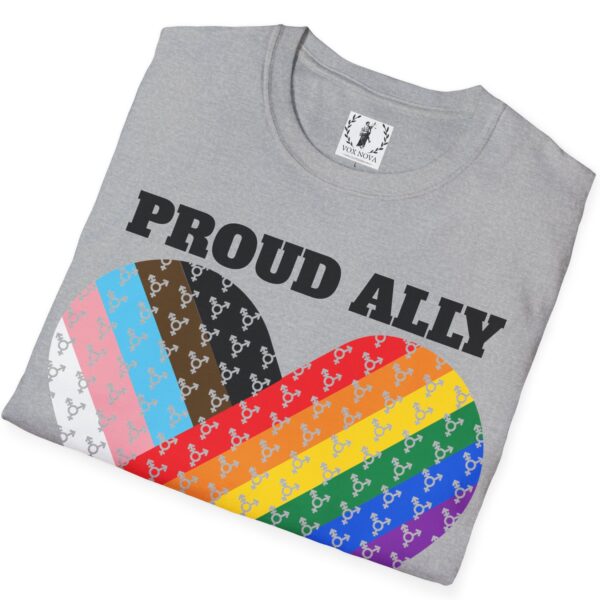 Proud Ally Progress Pride Heart Flag Inclusive Premium Tee 🏳️‍🌈❤️‍🔥- Heart Transgender & LGBTQ+ & Marginalized With trans-male-female sign Unisex Softstyle T-Shirt - Image 6