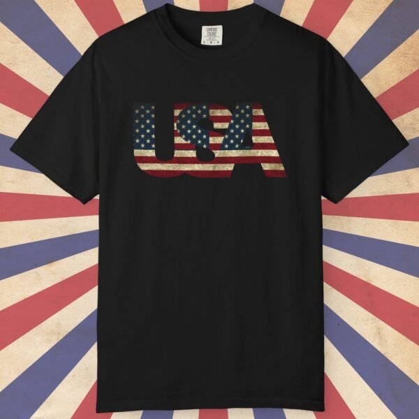 USA Flag Vintage Distressed Graphic Premium Tee 🇺🇸 Spark Conversations With Other Patriots! - Great Colors Available Unisex Garment-Dyed T-shirt Comfort Colors 1717