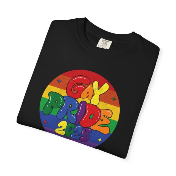 Gay Pride 2025 Bubble Font Premium T-Shirt 🎉🏳️‍🌈 - Unisex Garment-Dyed T-shirt Printed On Comfort Colors 1717 Tee - Image 2