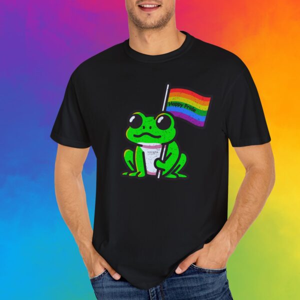 Cute Happy Pride Frog 🐸🏳️‍🌈 Distressed Retro Premium Tee 💖 - Unisex Garment-Dyed T-shirt Vintage Look And Feel Printed On Super Soft Comfy Comfort Colors 1717 Tee - Image 12