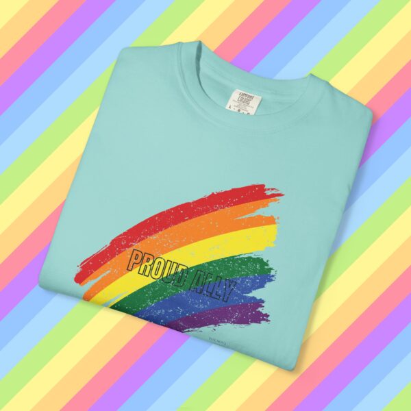 Paint Stroke Rainbow PROUD ALLY Premium Tee 🌈❤️🧡💛💚💙💜✨ - Unisex Garment-Dyed T-shirt Distressed Look and Vintage Feel on Super Soft Comfort Colors 1717 - Image 14