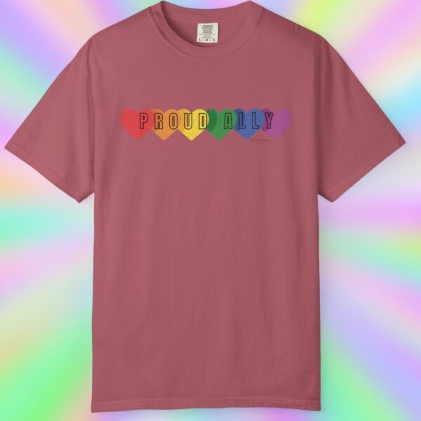 PROUD ALLY Premium Tee 🌈❤️🧡💛💚💙💜 Distressed Retro Look & Feel - Unisex Garment-Dyed T-shirt - Image 38