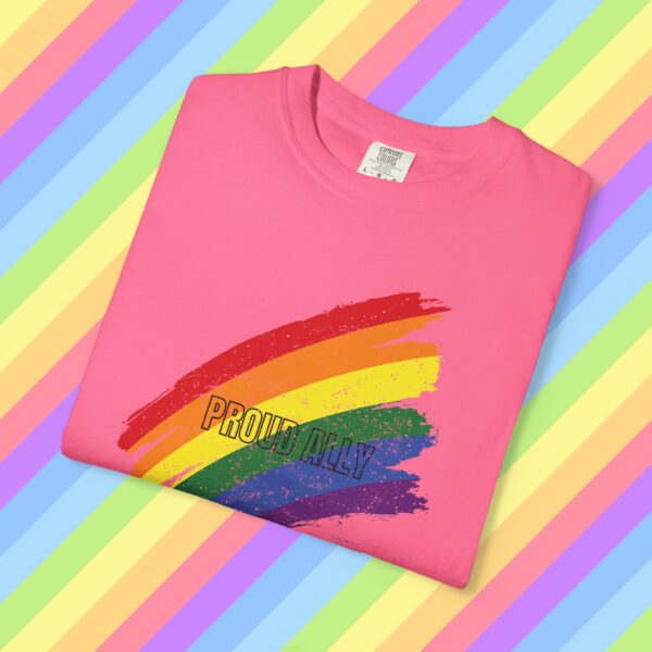 Paint Stroke Rainbow PROUD ALLY Premium Tee 🌈❤️🧡💛💚💙💜✨ - Unisex Garment-Dyed T-shirt Distressed Look and Vintage Feel on Super Soft Comfort Colors 1717 - Image 24