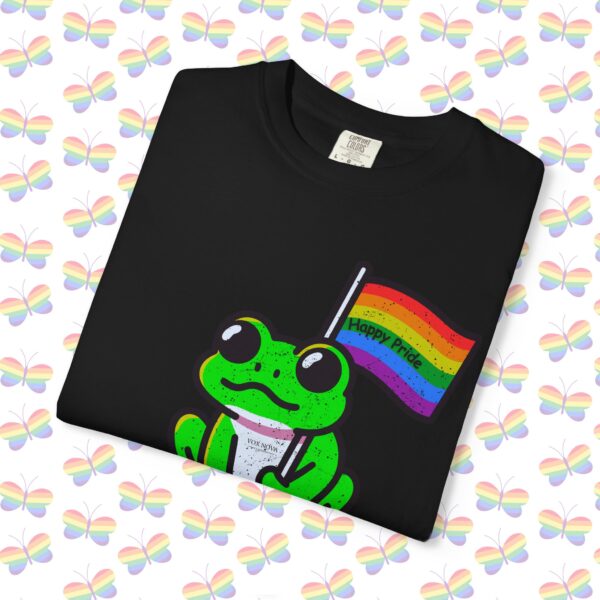 Cute Happy Pride Frog 🐸🏳️‍🌈 Distressed Retro Premium Tee 💖 - Unisex Garment-Dyed T-shirt Vintage Look And Feel Printed On Super Soft Comfy Comfort Colors 1717 Tee - Image 11
