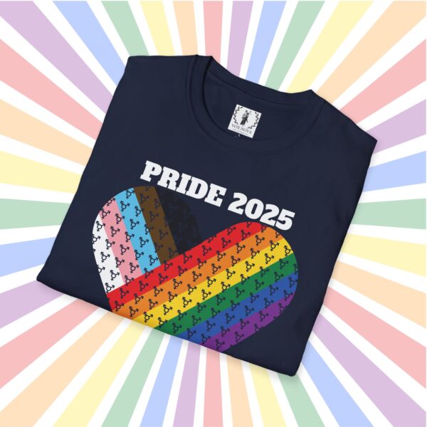 Progress Pride 2025 Heart Flag Inclusive Premium Tee 🏳️‍🌈❤️‍🔥- Heart Transgender & LGBTQ+ & Marginalized With trans-male-female sign Unisex Softstyle T-Shirt - Image 3