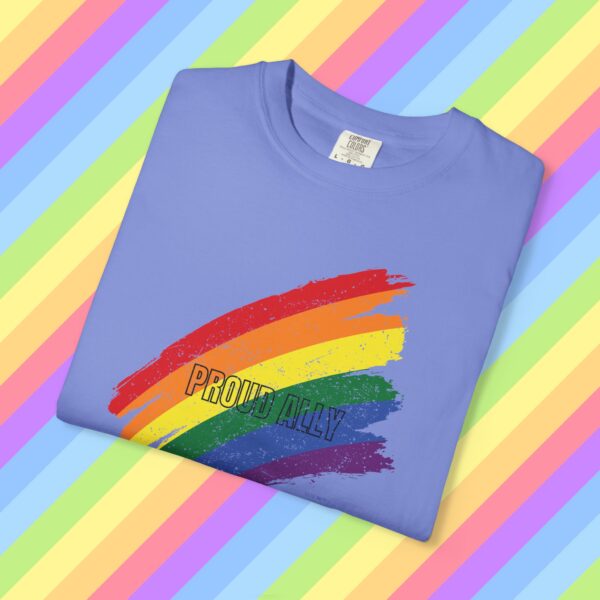 Paint Stroke Rainbow PROUD ALLY Premium Tee 🌈❤️🧡💛💚💙💜✨ - Unisex Garment-Dyed T-shirt Distressed Look and Vintage Feel on Super Soft Comfort Colors 1717 - Image 18