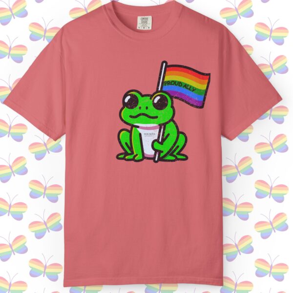 Cute Proud Ally Frog 🐸🏳️‍🌈 Distressed Retro Premium Tee 💖 - Unisex Garment-Dyed T-shirt Vintage Look And Feel Printed On Super Soft Comfy Comfort Colors 1717 Tee - Image 18