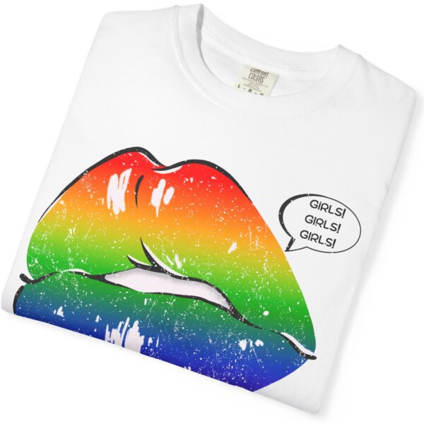 Lips Girls! Girls! Girls! 💋🏳️‍🌈 Premium Lesbian Pride T-Shirt! 👭✨- Unisex Garment-Dyed T-shirt Comfort Colors 1717 - Image 6