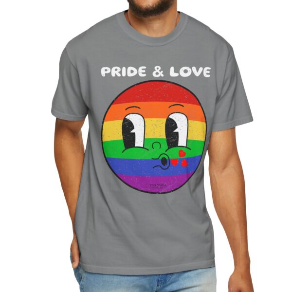 Kissy Face Pride & Love 💖🌈 Premium Unisex T-Shirt! 😘✨ Distressed look and Feel - Unisex Garment-Dyed T-shirt Comfort Colors 1717 - Image 10