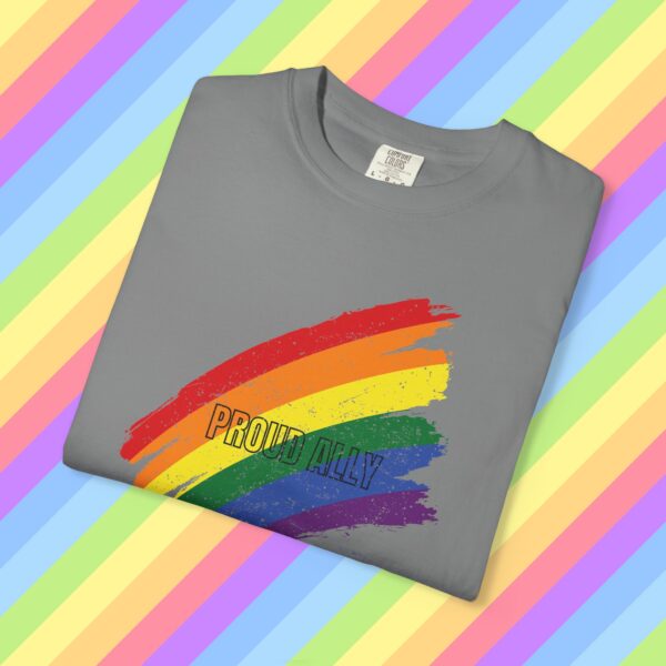 Paint Stroke Rainbow PROUD ALLY Premium Tee 🌈❤️🧡💛💚💙💜✨ - Unisex Garment-Dyed T-shirt Distressed Look and Vintage Feel on Super Soft Comfort Colors 1717 - Image 12