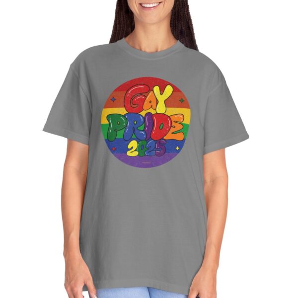 Gay Pride 2025 Bubble Font Premium T-Shirt 🎉🏳️‍🌈 - Unisex Garment-Dyed T-shirt Printed On Comfort Colors 1717 Tee - Image 11