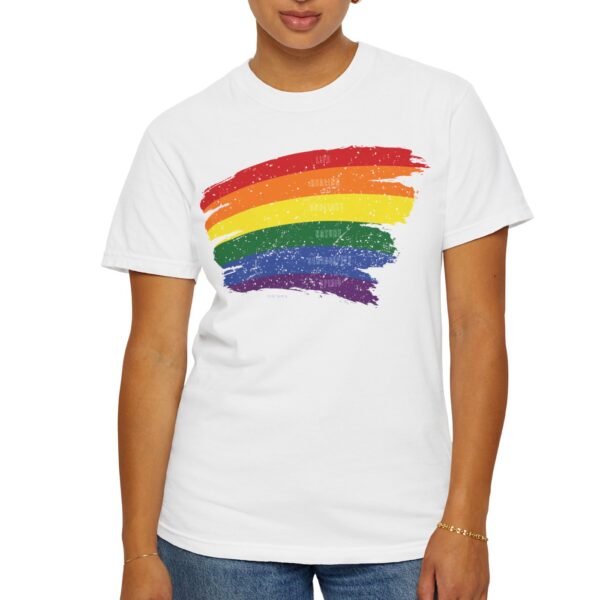 Rainbow Pride Colors Meanings Paint Stroke Premium Tee 🌈❤️🧡💛💚💙💜✨ - Unisex Garment-Dyed T-shirt Distressed Look and Vintage Feel on Super Soft Comfort Colors 1717 - Image 10