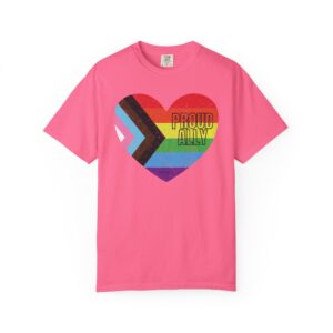 Progress Pride Flag Heart Proud Ally Premium Tee 💖🏳️‍🌈🤝- Unisex Garment-Dyed T-shirt Comfort Color 1717