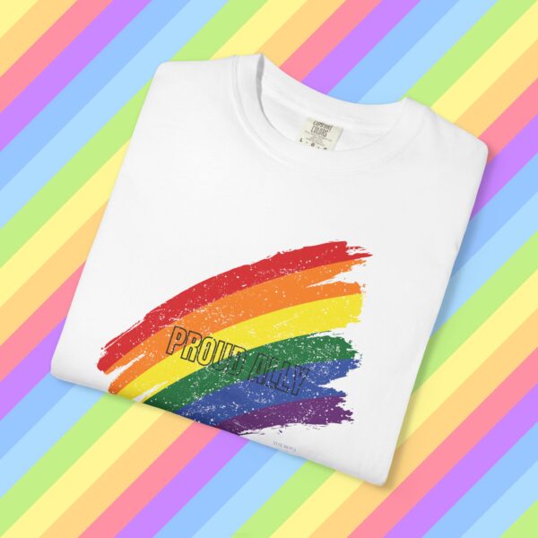 Paint Stroke Rainbow PROUD ALLY Premium Tee 🌈❤️🧡💛💚💙💜✨ - Unisex Garment-Dyed T-shirt Distressed Look and Vintage Feel on Super Soft Comfort Colors 1717 - Image 8