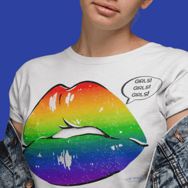 Lips Girls! Girls! Girls! 💋🏳️‍🌈 Premium Lesbian Pride T-Shirt! 👭✨- Unisex Garment-Dyed T-shirt Comfort Colors 1717 - Image 2